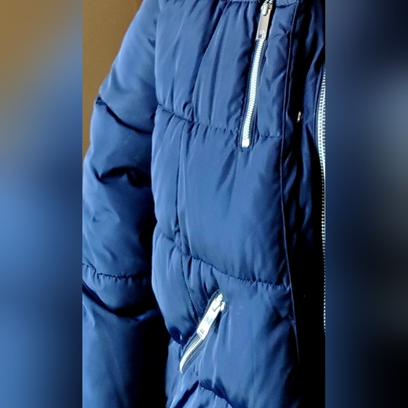 HFX Dark Blue Puffer Jacket with Hood - Picture 3 of 10